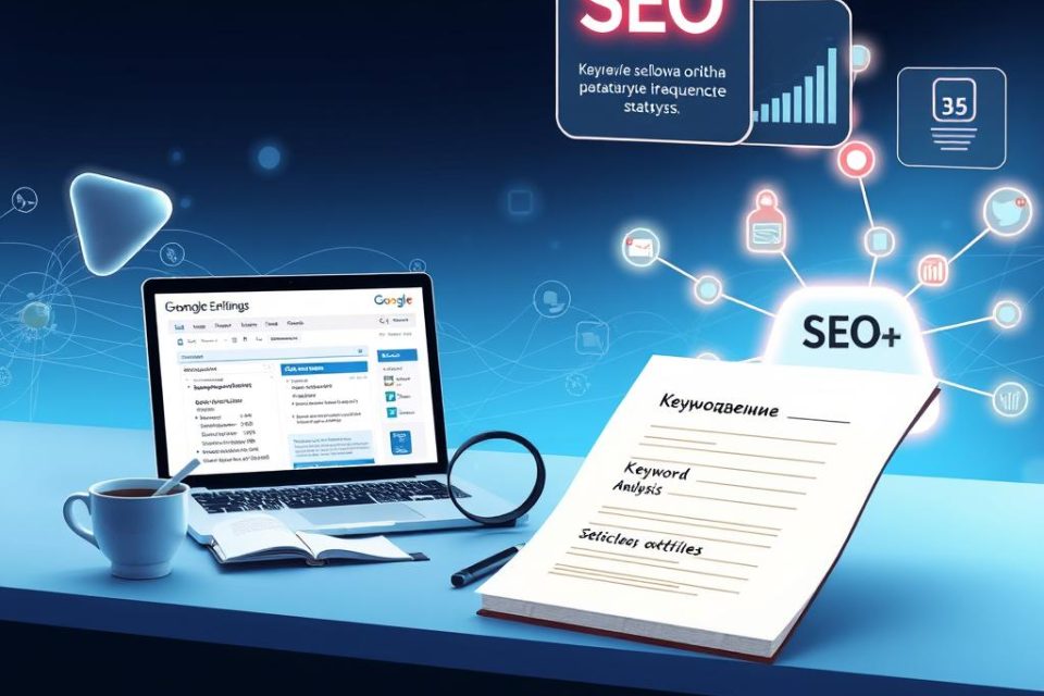 обложка для статьи про SEO-ключевые слова: полное руководство по подбору